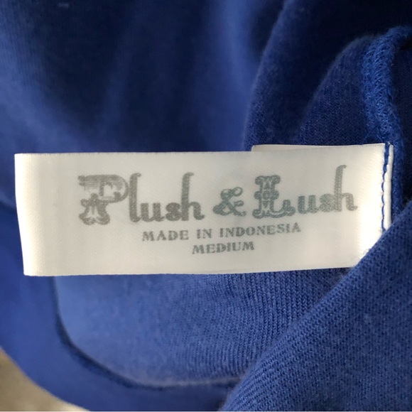 Plush and Lush | Blue Velvet Hoodie | Size Medium - Picture 7 of 7